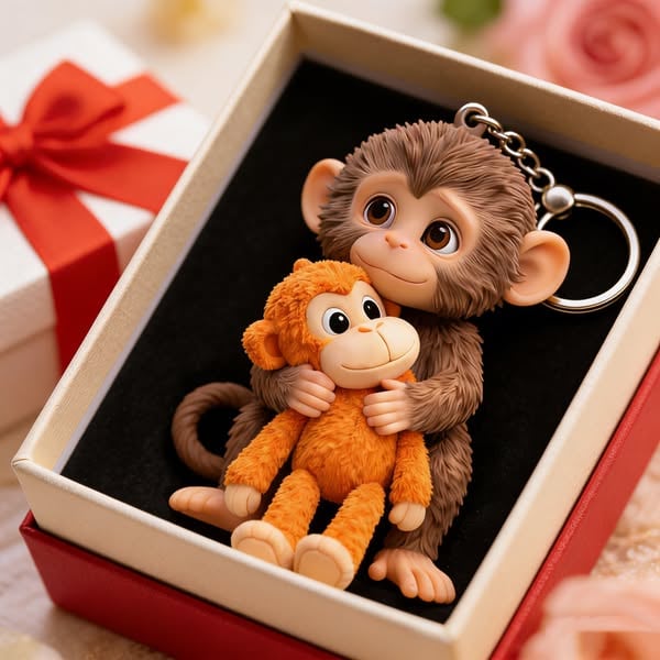 🏆Easter 49% OFF-🐵 3D Viral Punch Monkey Keychain 💕🎁Emotional Gift for Animal Lovers, Family, Friends, Loved Ones